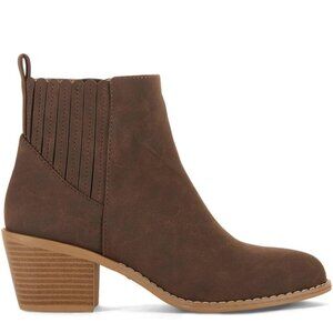 NWT Draper James Elle Ankle Boot Side Zip Faux Suede Brown Size 9